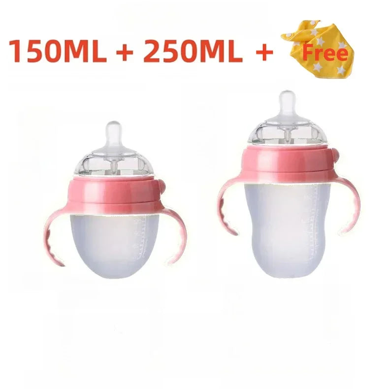 Biberon silicone nano avec poignée anti-étouffement pour sevrage bébé