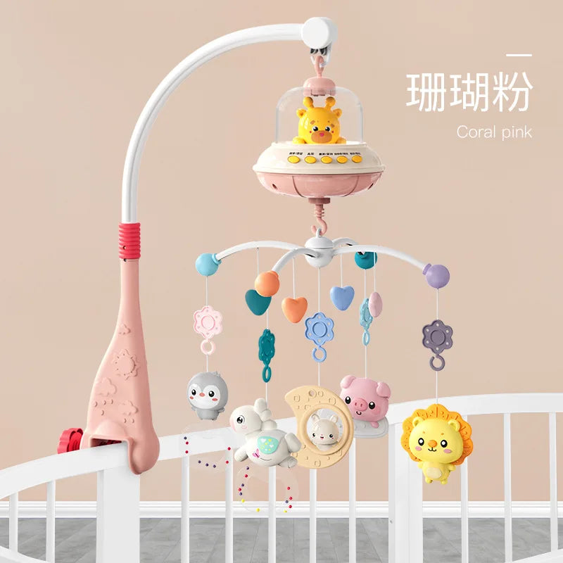 Mobile musical lumineux et projecteur pour lit bébé - télécommande jouet nouveau-né