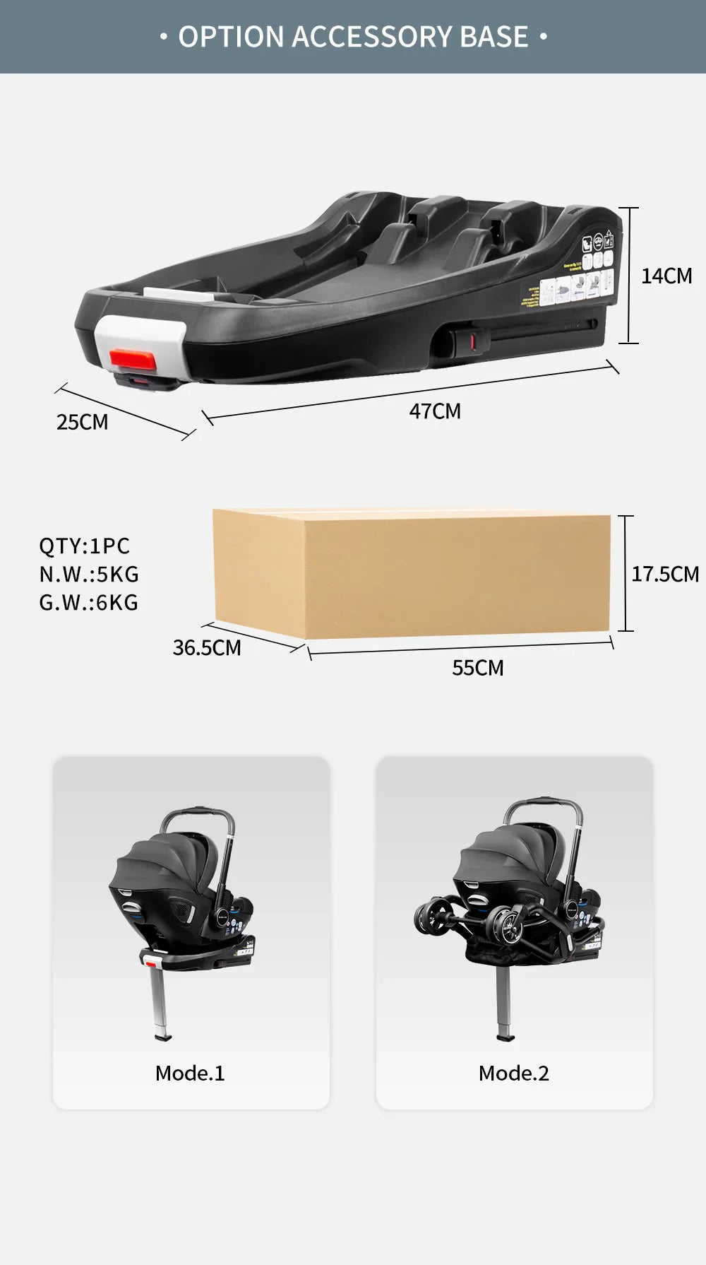 Poussette 4-en-1 Bouni — base isofix optionnelle