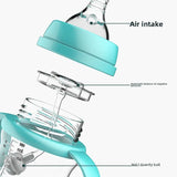 Biberon silicone anti-chute avec paille et poignée isolante