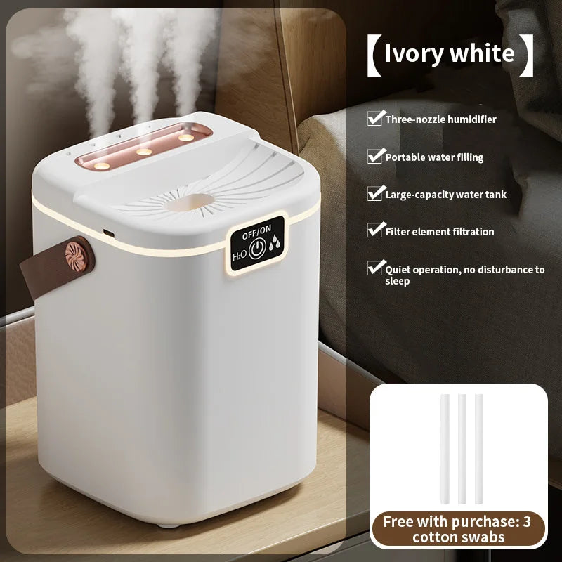 Humidificateur 3 buses veilleuse 2L Mybooni — Silencieux purificateur d'air Type-C