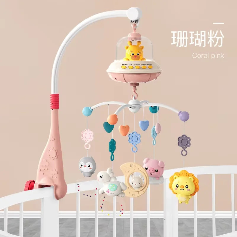 Mobile musical lumineux et projecteur pour lit bébé - télécommande jouet nouveau-né
