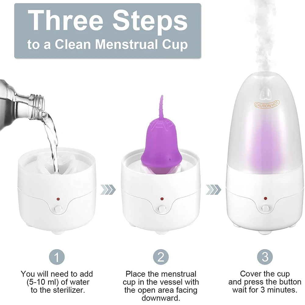 Stérilisateur vapeur portable - coupe menstruelle tétines et petits accessoires bébé
