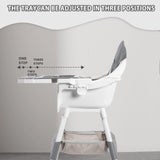 Chaise haute portable convertible Mybooni — Double plateau repas et jeux