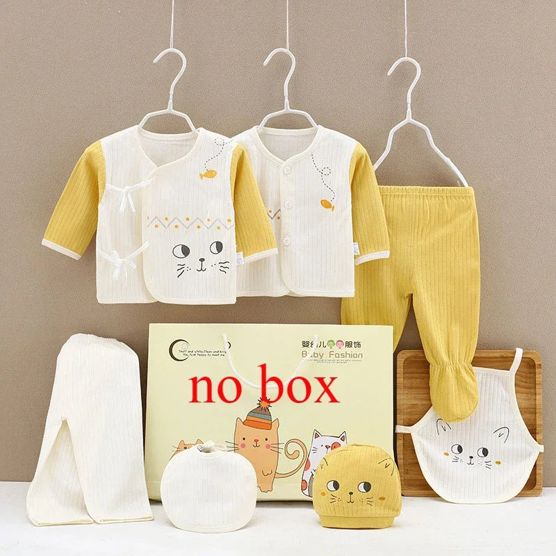 Coffret bébé 7 pièces Bouni — Body cartoon manches longues, pantalon et bonnet