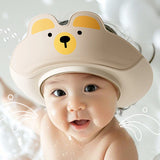 Casquette de bain bébé réglable Mybooni — Protection shampoo yeux et oreilles motif dinosaure