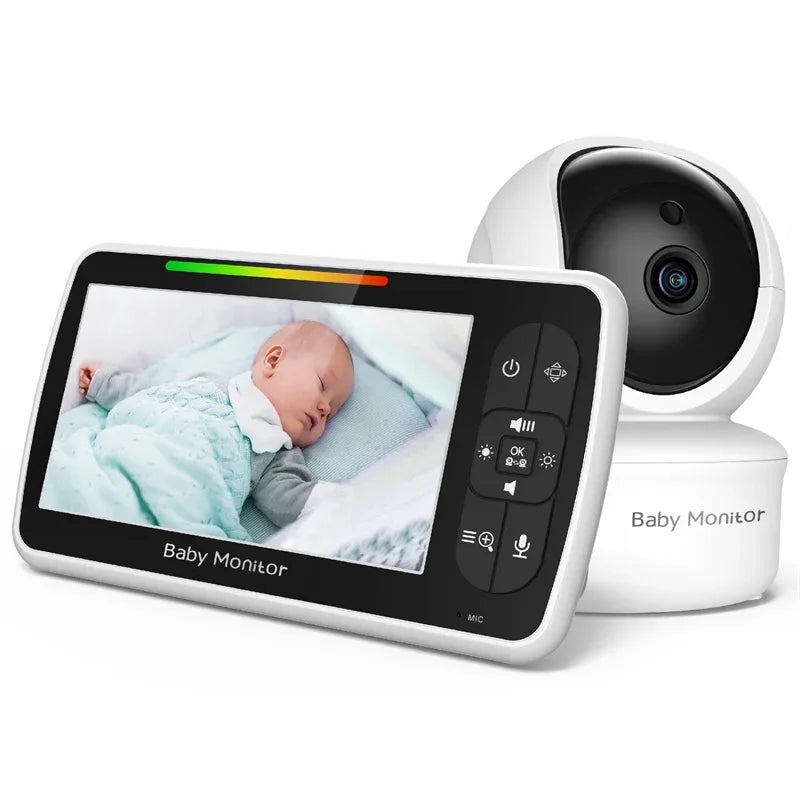 Babyphone vidéo Babystar 5 pouces PTZ télécommande - audio bidirectionnel VOX berceuses bébé
