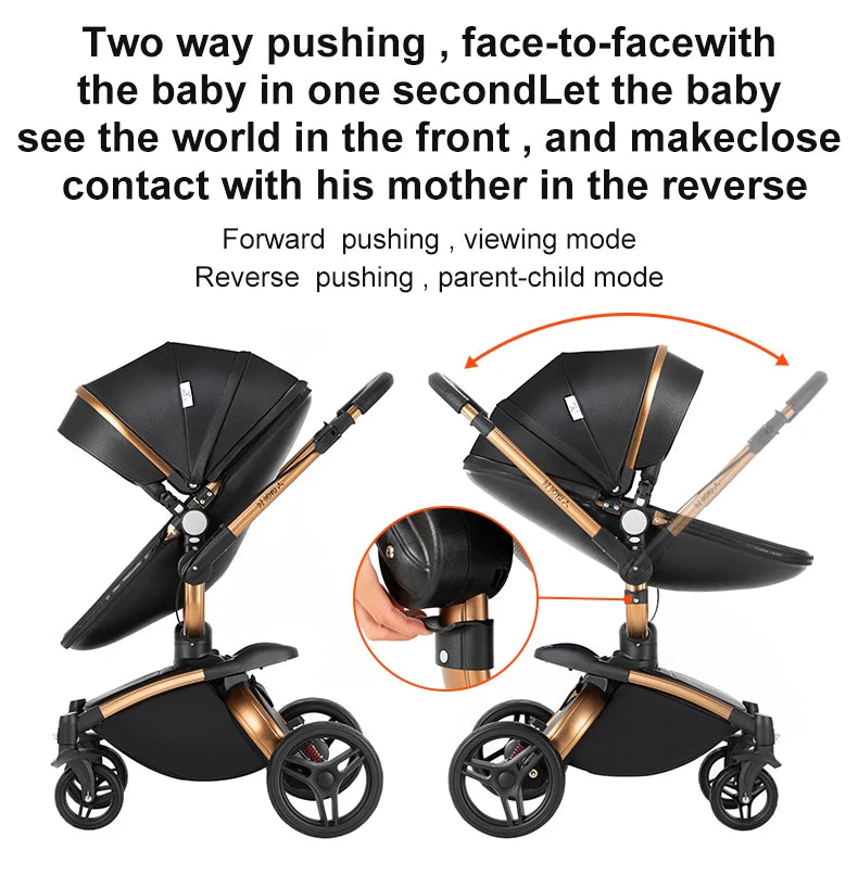 Poussette de luxe 3-en-1 Bouni — Avec siège auto pour nouveau-né