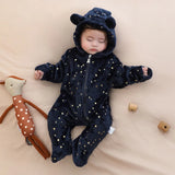 Grenouillère bébé flanelle douce chaude - combinaison imprimée cartoon automne-hiver 0-19 mois