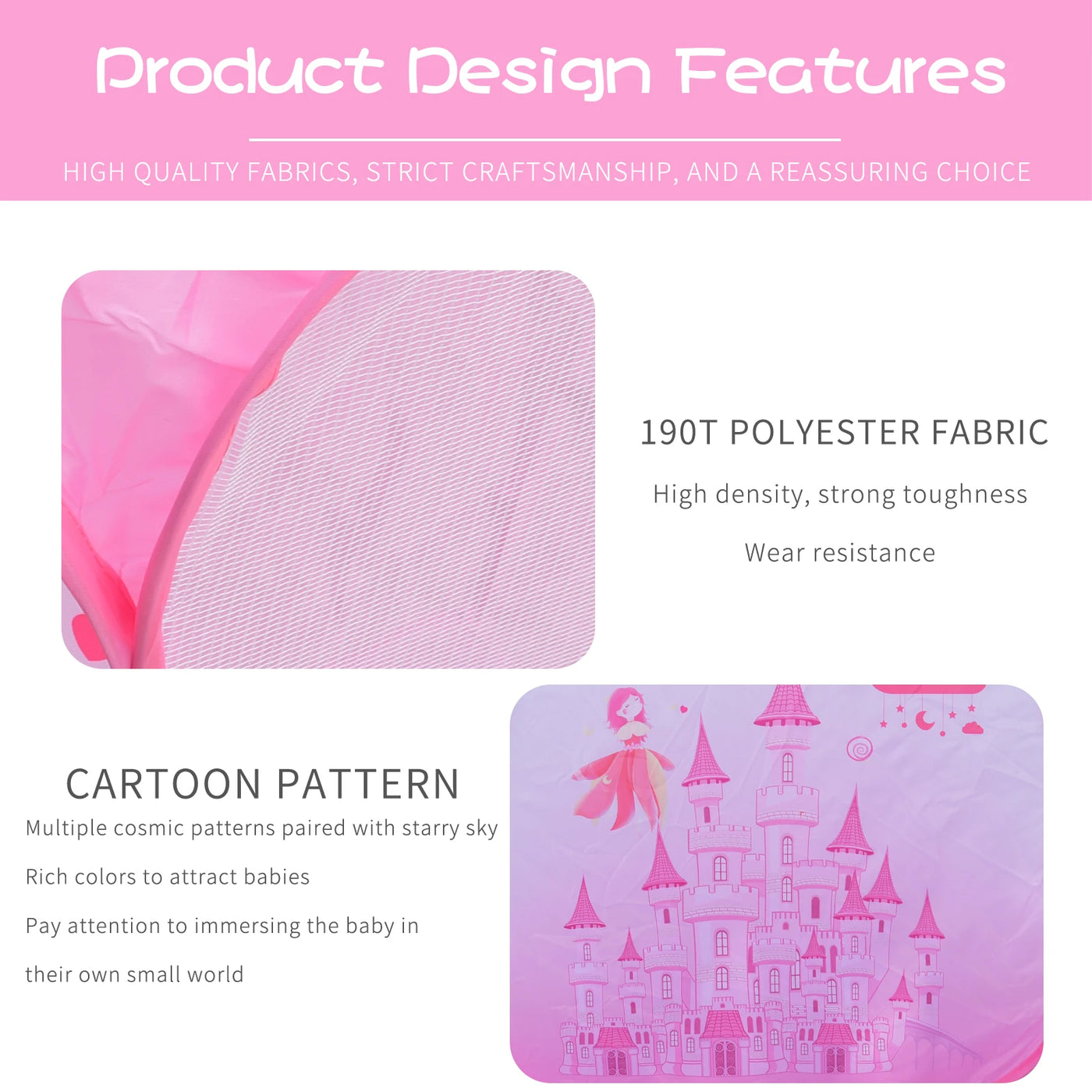 Tente de jeu pliable princesse Mybooni — Maison de jeu intérieure château enfants