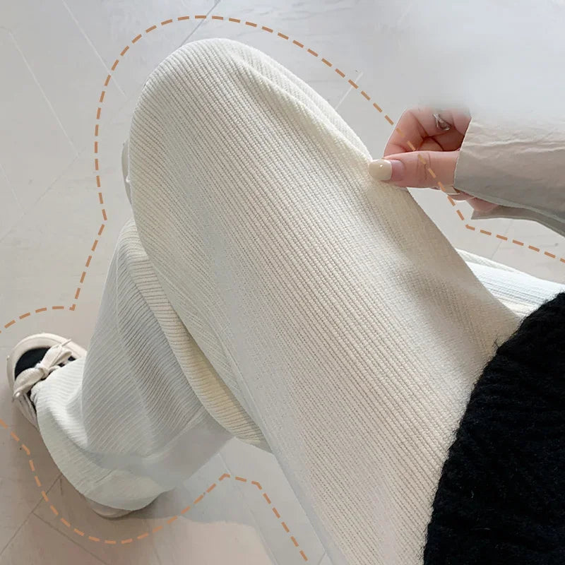 Pantalon maternité jambe large Mybooni — Taille haute décontracté femme enceinte