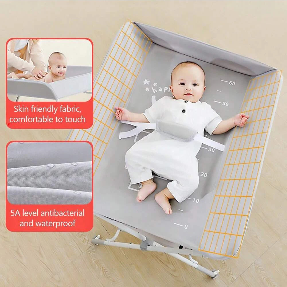 Table à langer bébé avec roulettes Mybooni — Pliable hauteur réglable organiseur