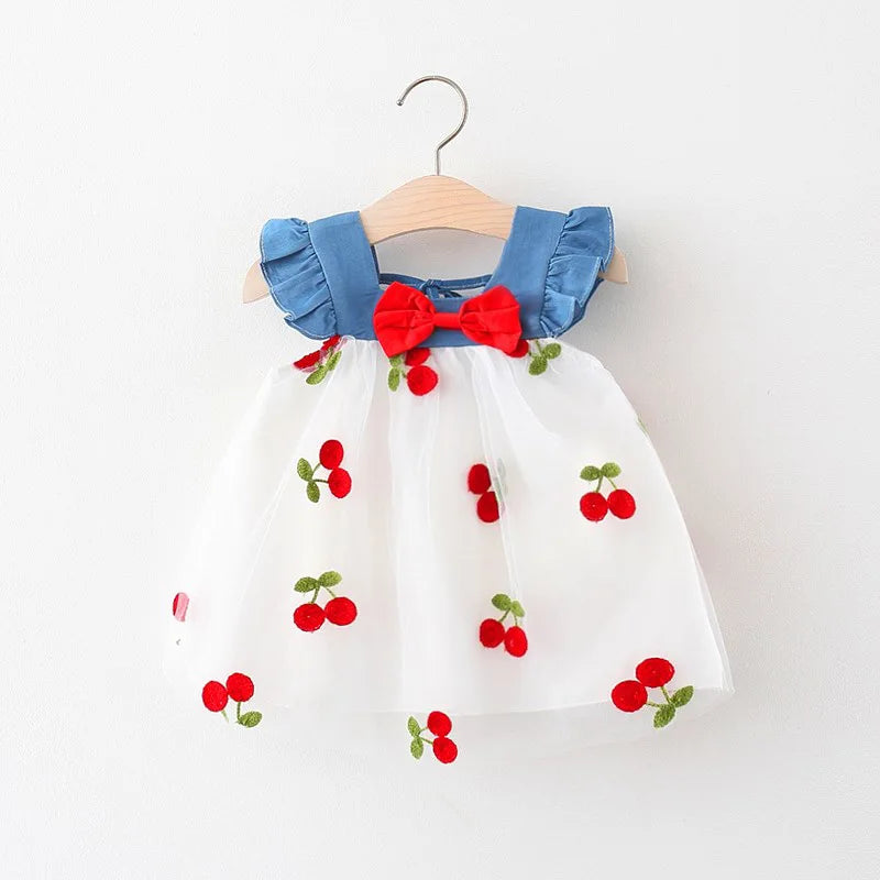 Robe bébé fille été cerises Mybooni — Filet de plage mignonne