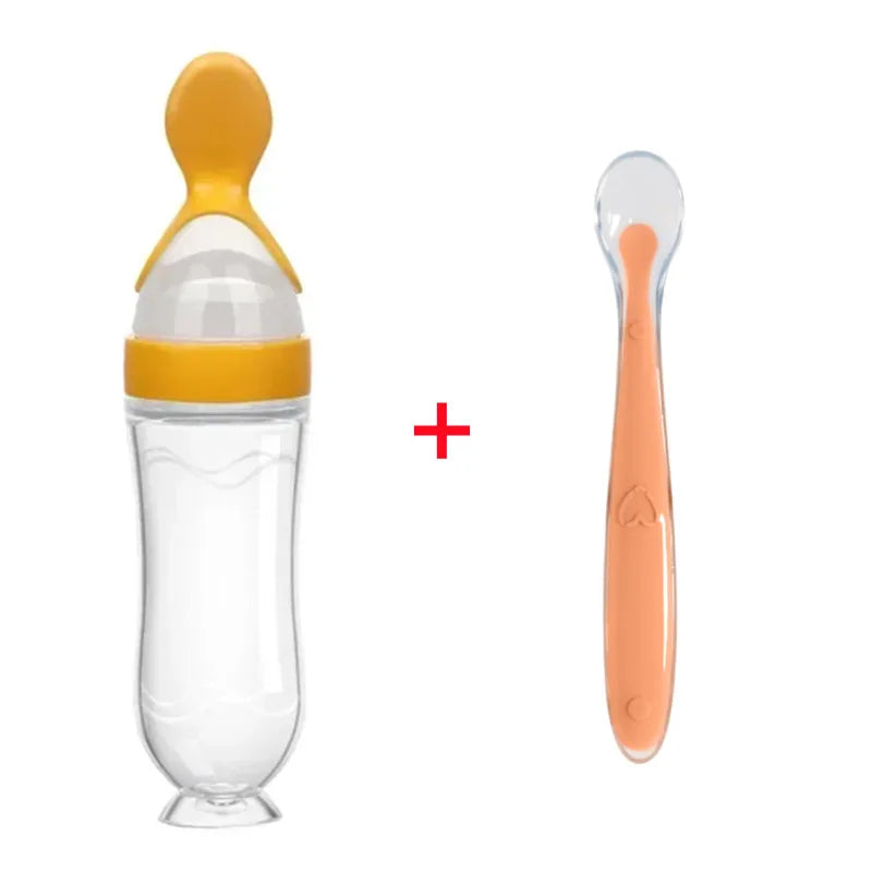 Biberon avec cuillère silicone Mybooni — Set alimentation bébé et tout-petit