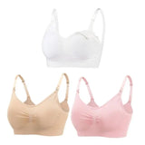 Lot 3 soutiens-gorge d'allaitement coton respirant grande taille push-up