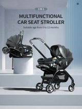 Poussette rose 4-en-1 avec nacelle siège auto de luxe pliable livraison EU