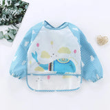 Bavoir tablier imperméable bébé manches longues - smock alimentation enfant plastron bavette vêtement