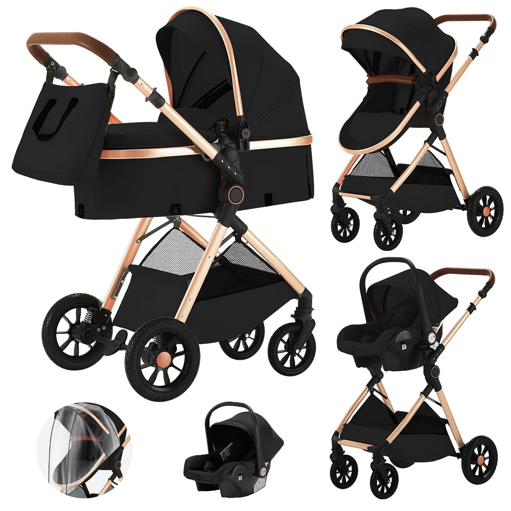 Système voyage 3-en-1 Bouni — Poussette réversible avec housse pluie