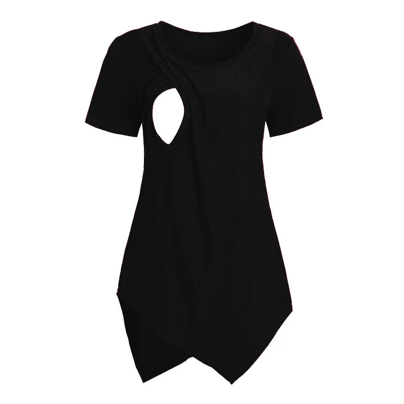Top allaitement maternité Mybooni — T-shirt manches courtes doux femme enceinte