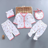 Coffret sous-vêtements bébé 5 pièces Bouni — Haut, pantalons, bavoir et bonnet