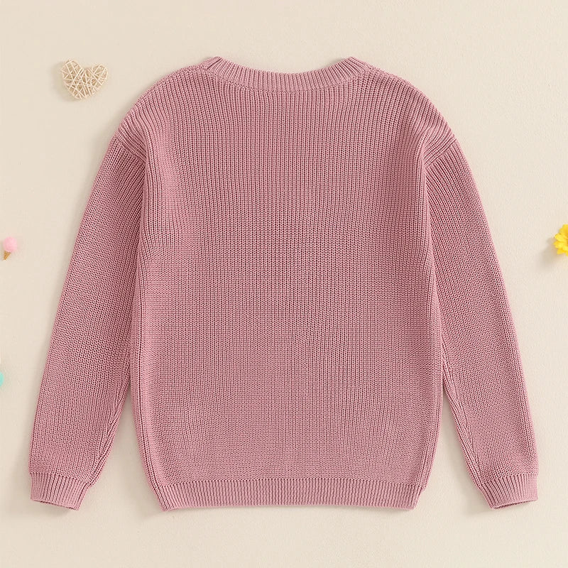 Pull tricoté assorti famille Mybooni — Mère et enfant broderie lettre