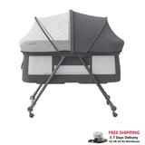 Lit de voyage bébé Mybooni — Matelas roulettes silencieuses berceau convertible