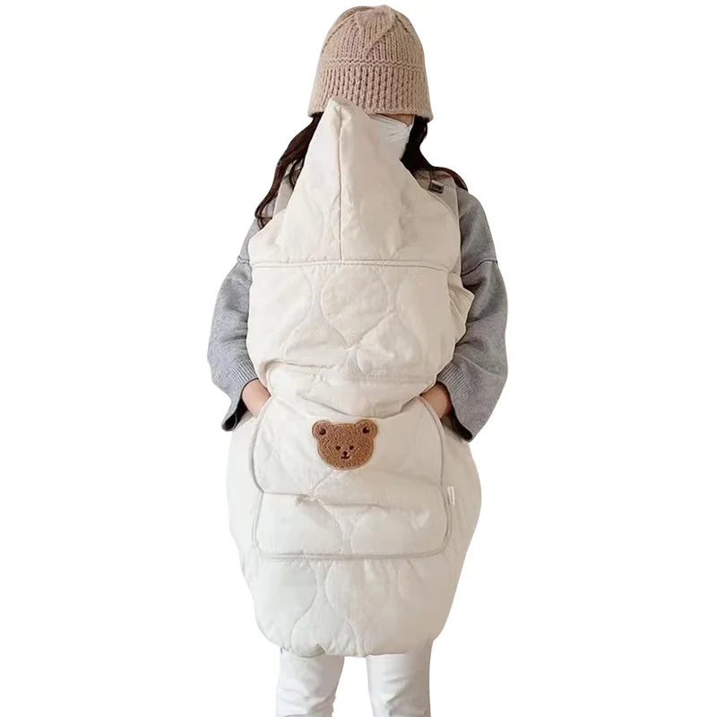 Cape de portage bébé Bouni — Capuche couverture chaude 80×85 cm