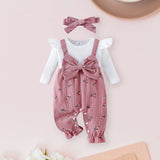 Barboteuse bébé fille floral Mybooni — Grenouillère manches longues avec bandeau