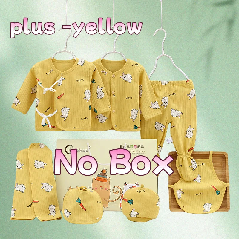 Coffret bébé 7 pièces Mybooni — Body cartoon manches longues, pantalon et bonnet