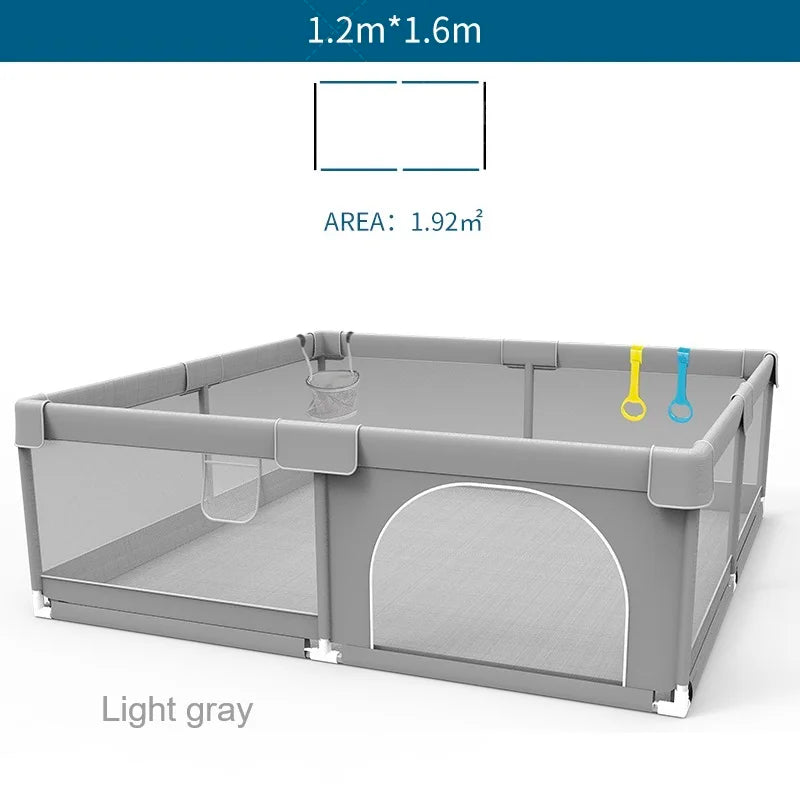 Parc bébé IMBABY gris clair - enclos bébé aire de jeux barrière sécurité enfant ball box