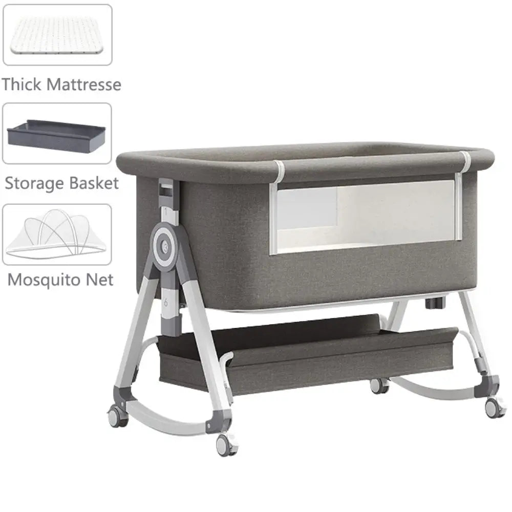Lit bébé multifonction pliable Mybooni — Berceau balançoire cododo portable