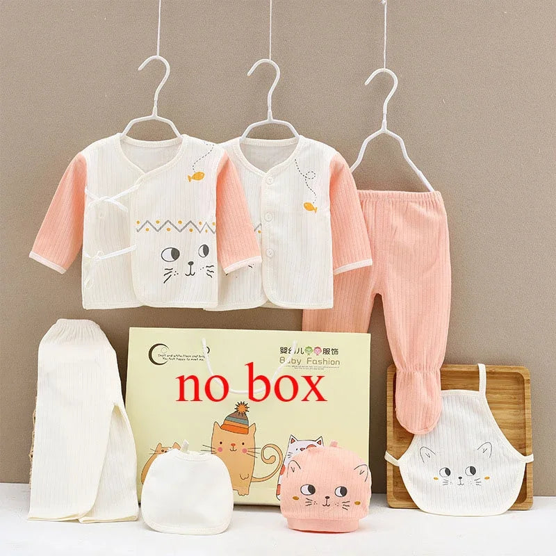 Coffret bébé 7 pièces Bouni — Body cartoon manches longues, pantalon et bonnet