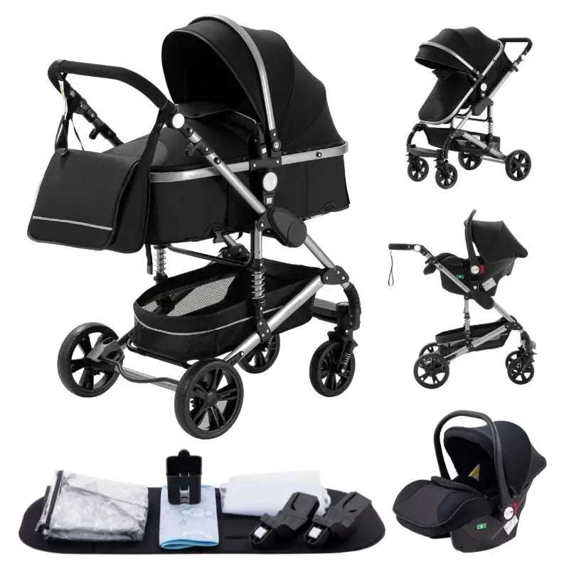 Poussette 3-en-1 multifonction Mybooni — Nacelle pliable légère