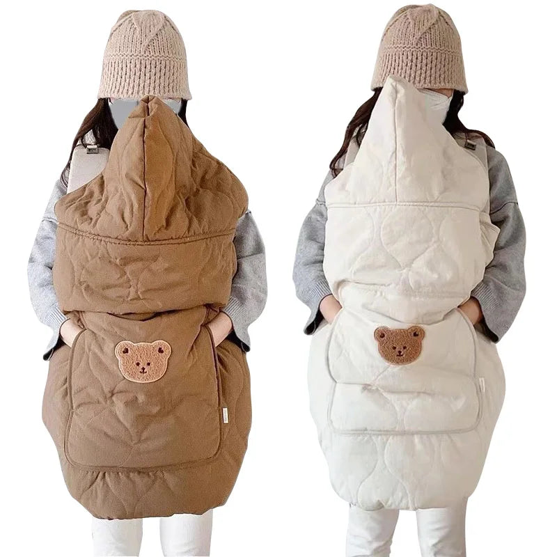 Cape de portage bébé Bouni — Capuche couverture chaude 80×85 cm