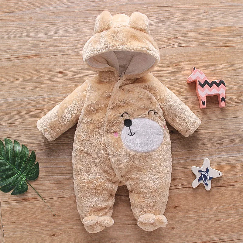 Combinaison bébé hiver peluche Mybooni — Motif chien-lapin 0-2 ans