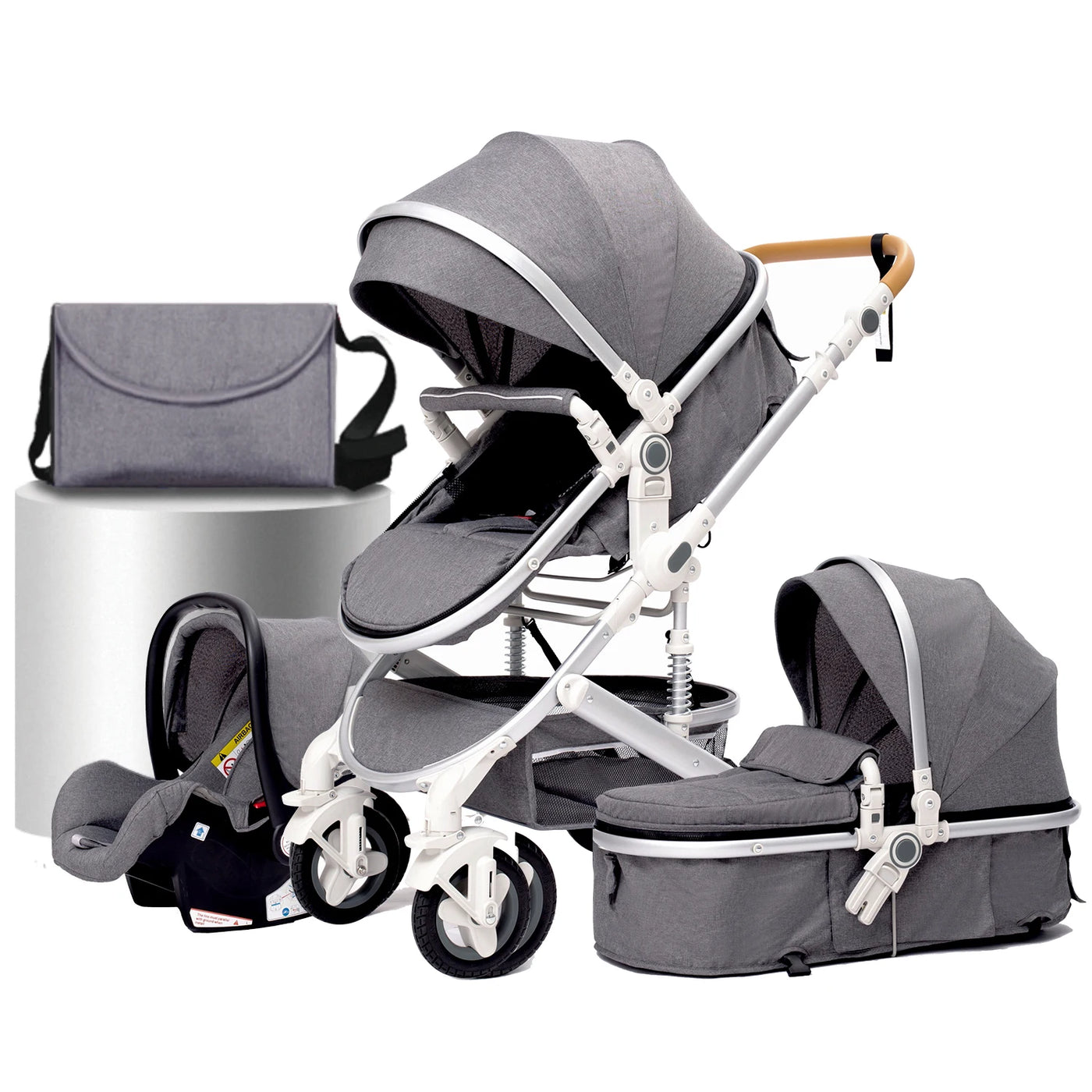 Poussette 3-en-1 pliable Mybooni — Multifonction siège auto inclus