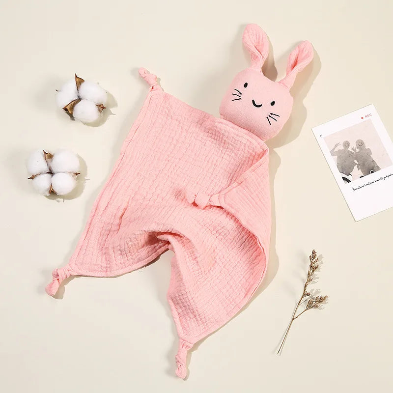Doudou chat mignon bébé Mybooni — Mousseline coton bavoir apaisement sommeil