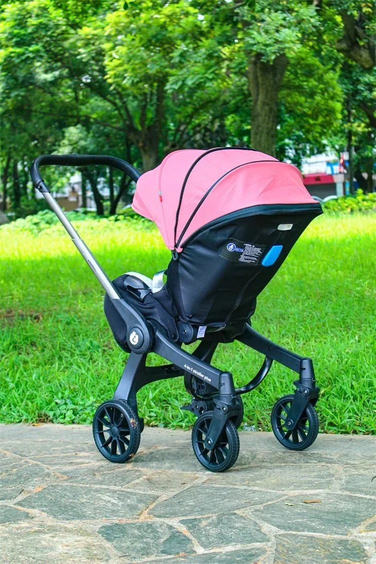 Poussette 4-en-1 multifonctionnelle pliable avec siège auto bébé EU Stock