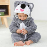 Combinaison pyjama bébé flanelle cartoon - grenouillère licorne/lapin/dinosaure animal