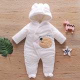 Combinaison bébé automne-hiver peluche chaud - grenouillère cartoon chien/lapin 0-2 ans