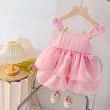 Robe d'anniversaire bébé fille fleur rose - robe gâteau élégante fête 0-2 ans