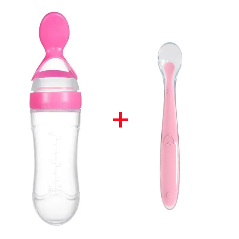 Biberon avec cuillère silicone Mybooni — Set alimentation bébé et tout-petit