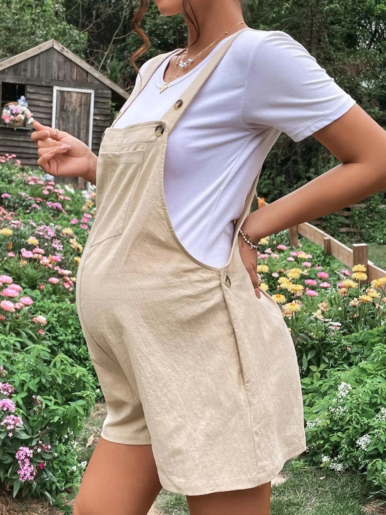 2024 Summer New Pregnant Women's Solid Color Su — vue complémentaire 7