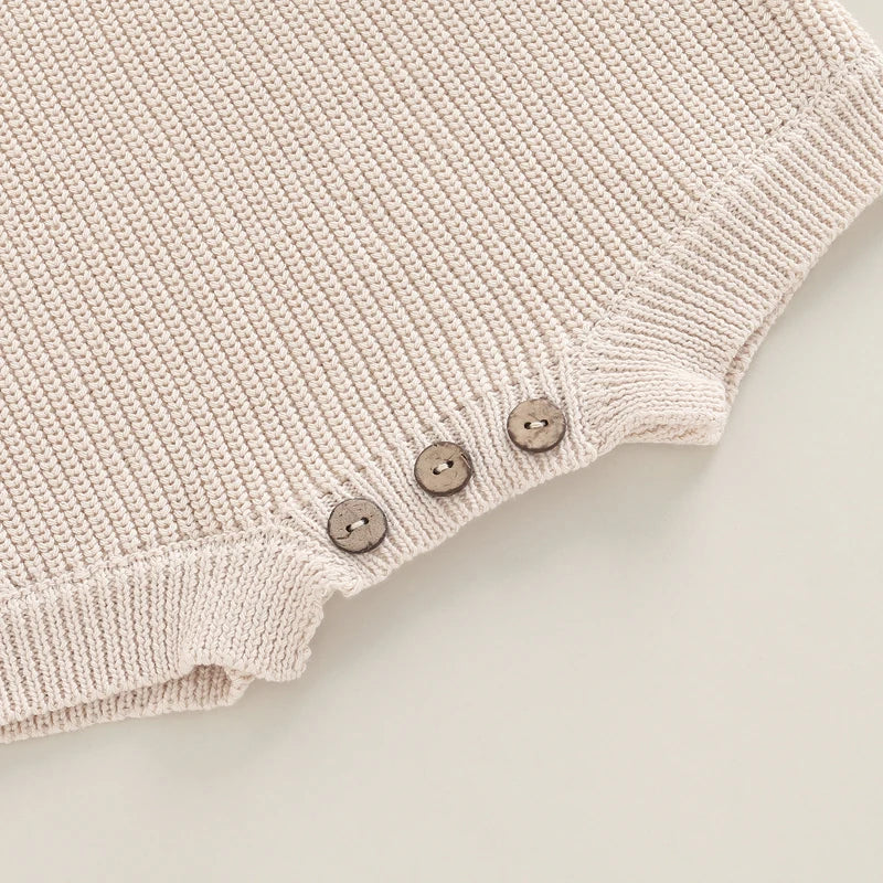 Combinaison tricot nouveau-né printemps-automne - grenouillère pull casual garçon fille 0-2 ans