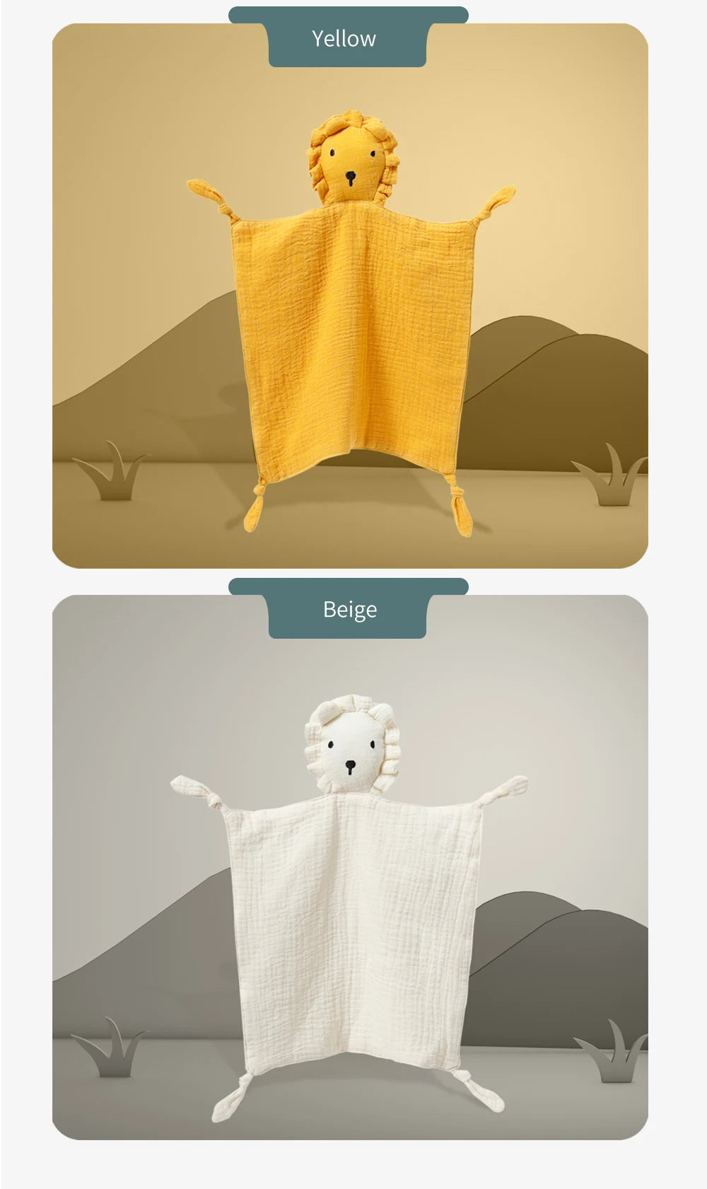 Serviette confort bébé mousseline coton - doudou bandana nouveau-né jouet éveil apaisement sommeil
