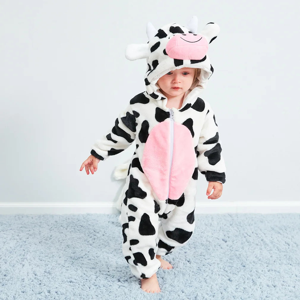 Pyjama combinaison polaire Mybooni — Motif licorne, lapin et dinosaure
