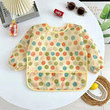 Bavoir tablier imperméable bébé manches longues - smock alimentation enfant plastron bavette vêtement