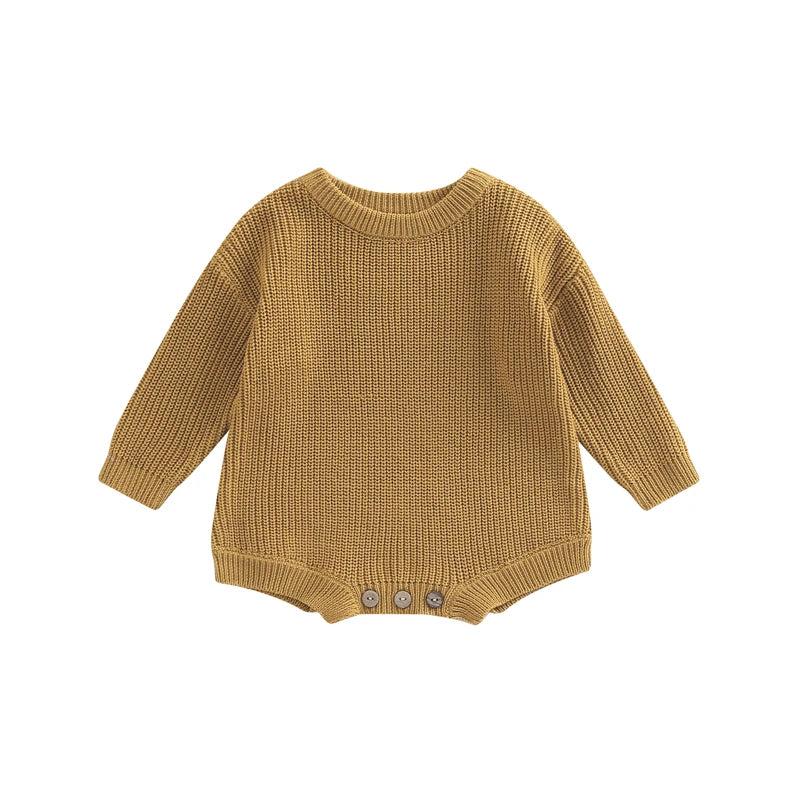 Combinaison tricot nouveau-né printemps-automne - grenouillère pull casual garçon fille 0-2 ans