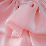 Robe d'anniversaire bébé fille fleur rose - robe gâteau élégante fête 0-2 ans