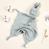 Doudou chat mignon bébé Mybooni — Mousseline coton bavoir apaisement sommeil